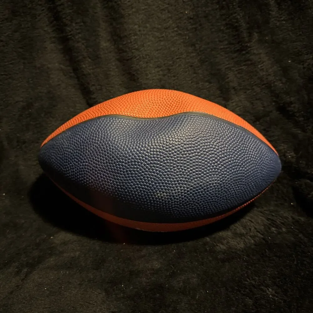 Denver Broncos Leather 12 inch Logo Football Ball Orange & Blue